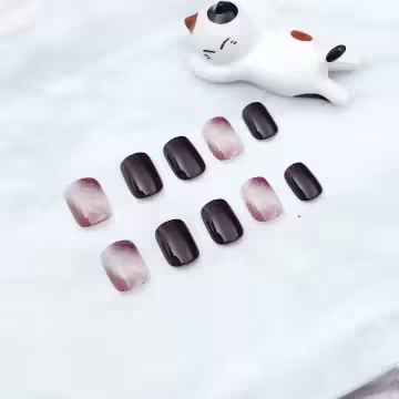 迷霧棕煙深咖亮面×穿戴式手指甲片×二十四入 