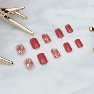 法式粉膚銀蔥亮面×穿戴式手指甲片×二十四入 .avif