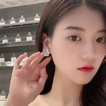 少女藍粉蝴蝶飛×吊墜耳環