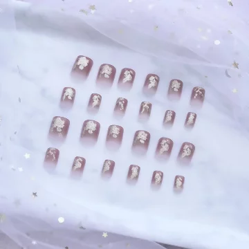 漸層粉璀燦金蔥亮面×穿戴式手指甲片×二十四入 .avif