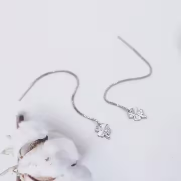 925銀針×晶鑽四葉草×耳線