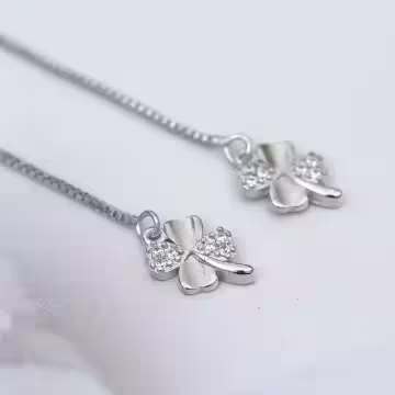 925銀針×晶鑽四葉草×耳線