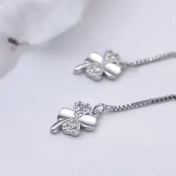 925銀針×晶鑽四葉草×耳線