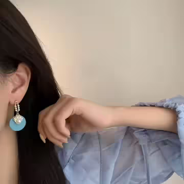 萌貓肉蹼馬卡龍珍珠×不對稱螺旋耳夾