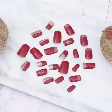 福到金蔥喜氣紅亮面×穿戴式手指甲片×二十四入 .avif