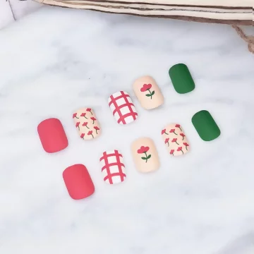 法式粉膚銀蔥亮面×穿戴式手指甲片×二十四入 .avif