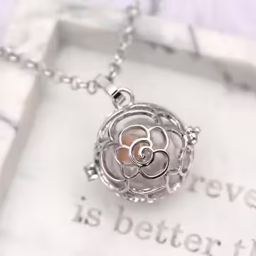 嬌豔玫瑰花×薰香玻璃寶瓶×長項鍊