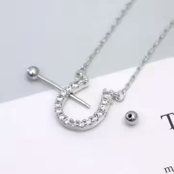 925銀飾×馬蹄晶鑽×鎖骨項鍊