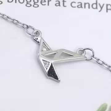 925銀飾×千紙鶴折紙幾何×鎖骨項鍊