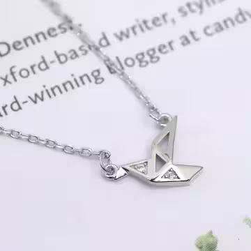 925銀飾×千紙鶴折紙幾何×鎖骨項鍊