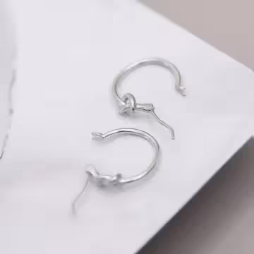 925銀針×打一個結×耳環