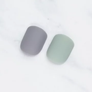 薄荷綠奶奶灰跳色霧面×穿戴式手指甲片×二十四入 .avif