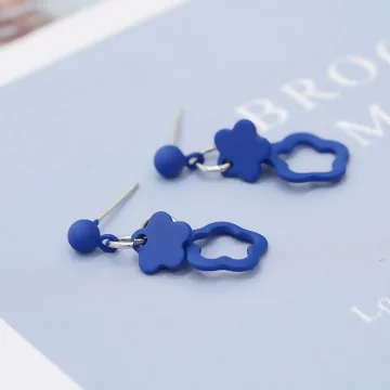 克萊因藍小花朵×吊墜耳環.avif