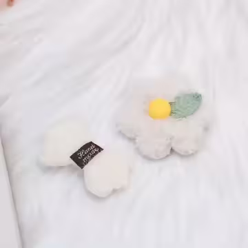 皇冠貓耳大白花×九套件髮夾髮束組