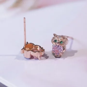 玫瑰金鑽貓頭鷹×吊墜耳環.avif