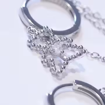 愛心鑽小熊&times;吊墜耳扣