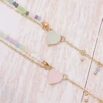 糖果愛心繽彩串珠&times;項鍊&times;共二色