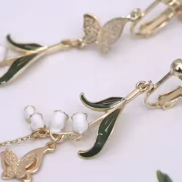 鈴蘭花蝴蝶飛×不對稱螺旋耳夾