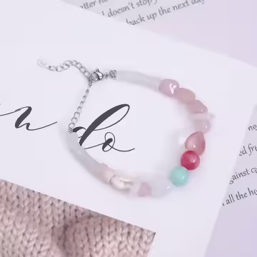 彩色水晶串珠貝殼×手鍊