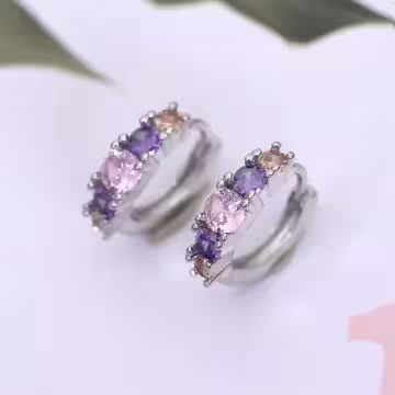 彩色閃鑽×耳扣