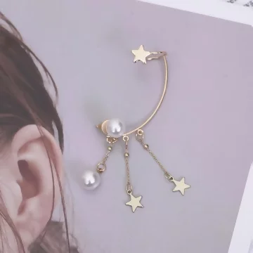星空流蘇珍珠×左耳單邊耳骨耳環.avif