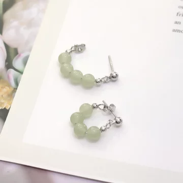 綠玉串珠×後掛式耳環×共二色.avif
