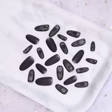 黑玫瑰蕾絲霧面&times;穿戴式手指甲片&times;二十四入