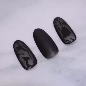 黑玫瑰蕾絲霧面&times;穿戴式手指甲片&times;二十四入