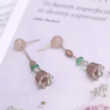 古風飄逸鬱金香×吊墜耳環