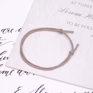 粉彩水晶玫瑰花拉繩×二套件串珠手鍊組