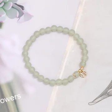 翠綠古典銅錢×固定式串珠手鍊.avif