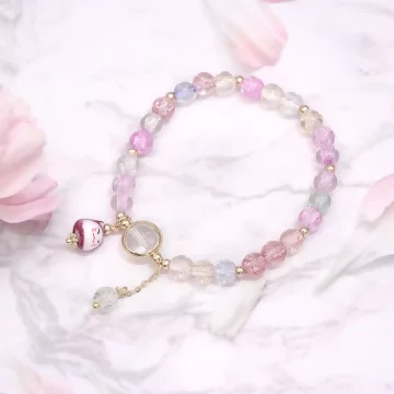御守貓琉璃爆花晶×固定式串珠手鍊×共六色.avif