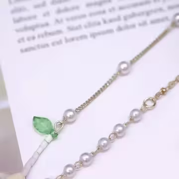 鬱金香珍珠垂鑽×鎖骨項鍊