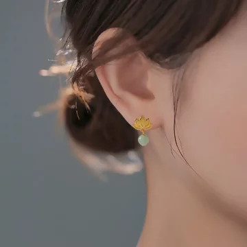 金蓮花綠珠×吊墜耳環.avif