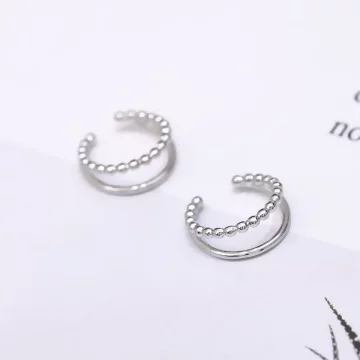 雙層簡約小圓珠×U型耳骨夾.avif