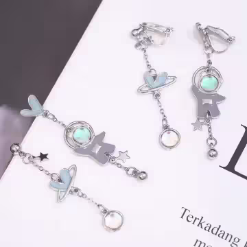 藍心小熊太空人&times;吊墜耳環