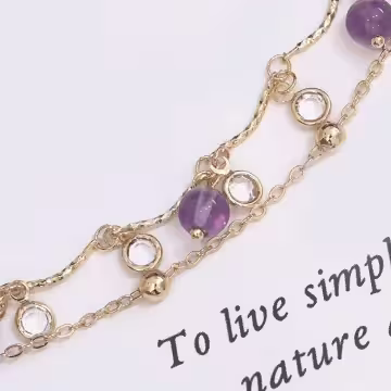 紫珠流蘇圓珠×雙層手鍊