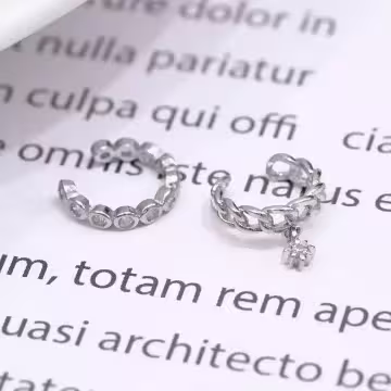 小輕奢晶鑽鍊條×U型耳骨夾