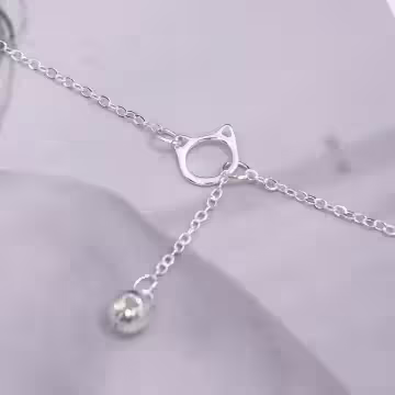 925銀飾×貓咪鈴鐺×鎖骨項鍊