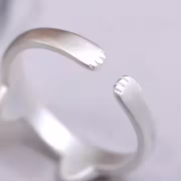 925銀飾&times;小貓耳朵&times;開口戒指