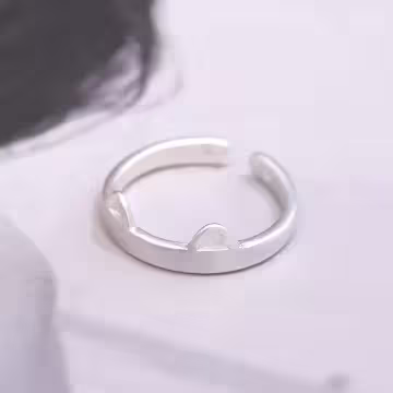 925銀飾&times;小貓耳朵&times;開口戒指