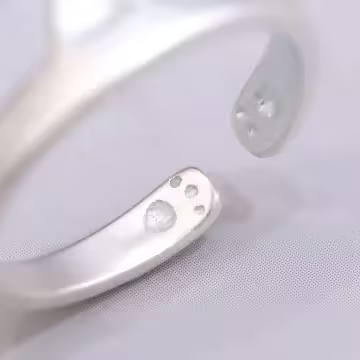 925銀飾&times;小貓耳朵&times;開口戒指