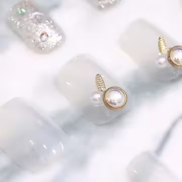 白銀仙子晶粉亮面×穿戴式手指甲片×二十四入