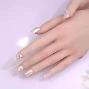 白銀仙子晶粉亮面×穿戴式手指甲片×二十四入