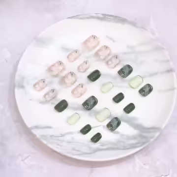 夏日山茶花亮面×穿戴式手指甲片×二十四入