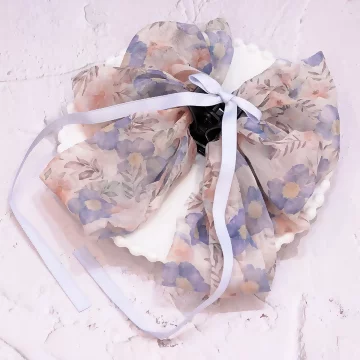雪紡碎花蝴蝶結×抓夾髮夾×共四色.avif