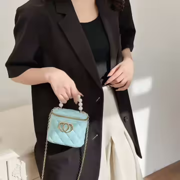 雙心立體水桶包&times;果凍鍊條斜背包&times;水藍