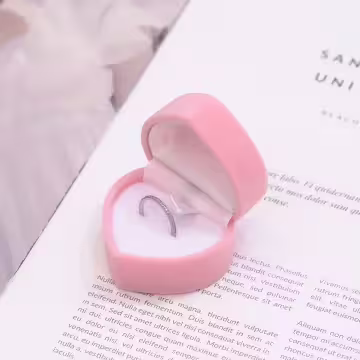 粉翼愛心&times;適用戒指/耳釘/項鍊/手鍊&times;絨布盒