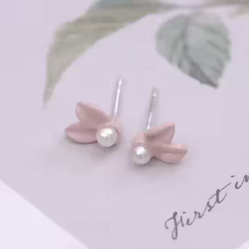 粉C小白玫瑰×三套件耳環組