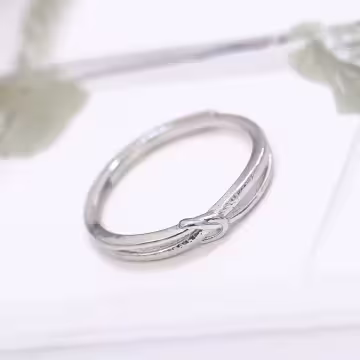 925銀飾&times;同心結&times;開口戒指